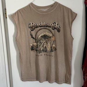 Free People Badlands Graphic Muscle Tee